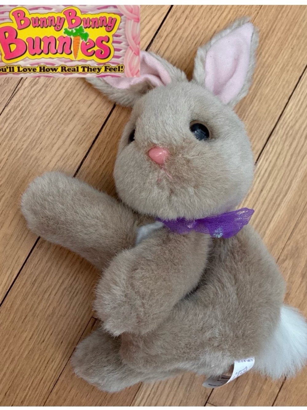Bunny Bunny Bunnies, Light tan, light tan paws, 9 in Plush, 1994 Tyco